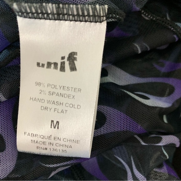 Unif Desire Flame Mesh Semi Sheer Long Sleeve Top Size medium - Picture 13 of 14